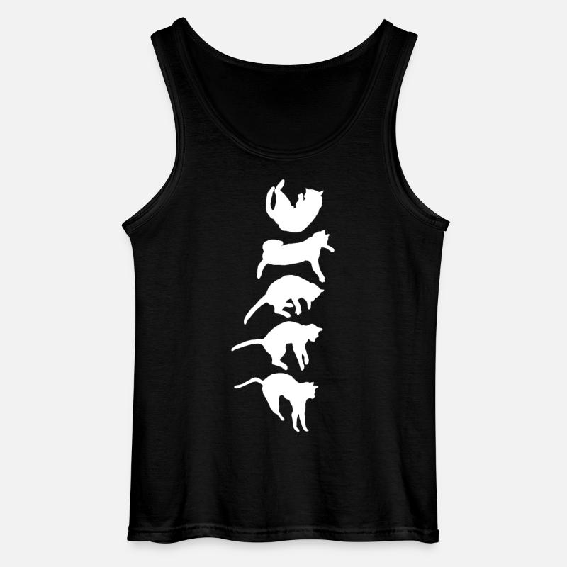 Aufrichtreflex der fallenden Katze - Gildan Männer Tank Top - Schwarz
