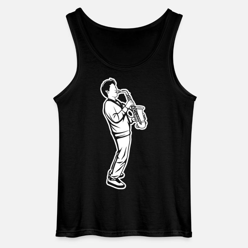 Saxophon Kind - Gildan Männer Tank Top - Schwarz