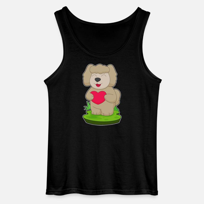 Hund Herz - Gildan Männer Tank Top - Schwarz