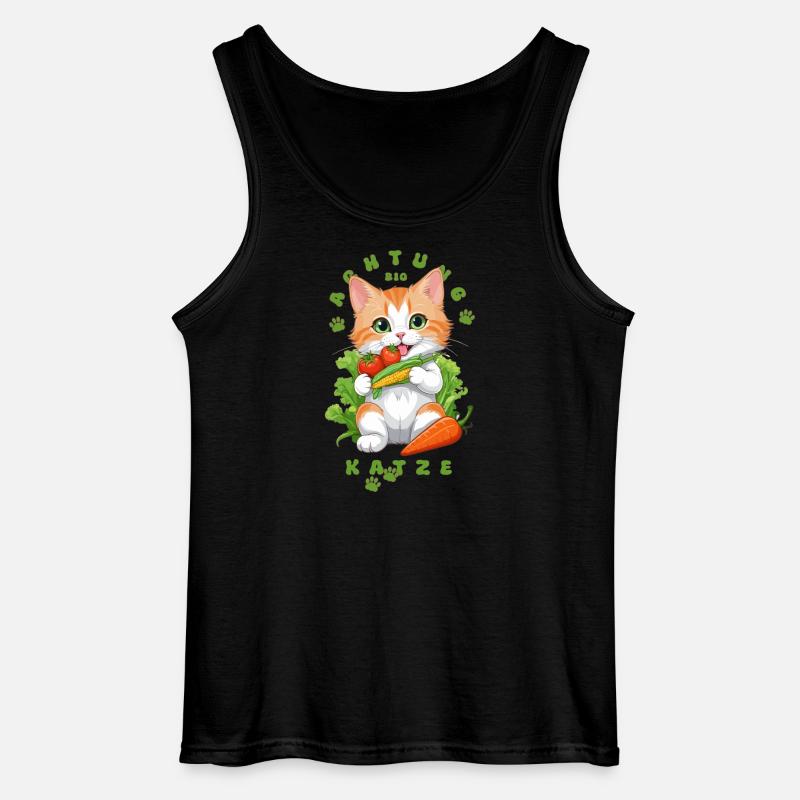 Bio Katze - Gildan Männer Tank Top - Schwarz