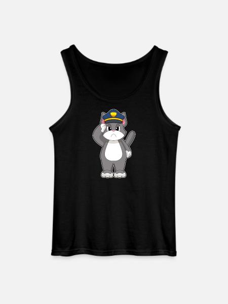 Cat, Policeman, Police - Gildan Men’s Tank Top - black