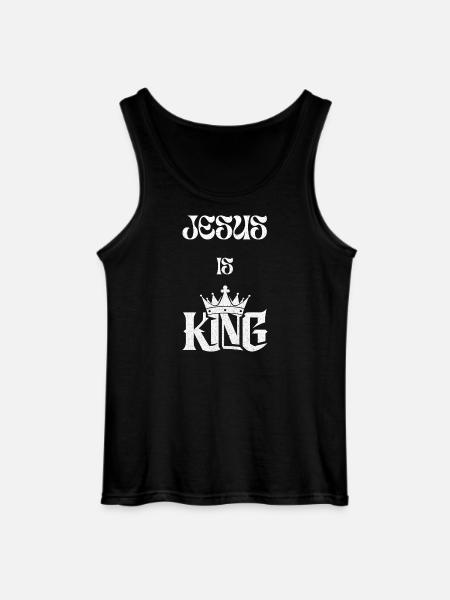 Jesus Is King Narrow Character Design - Gildan Men’s Tank Top - black