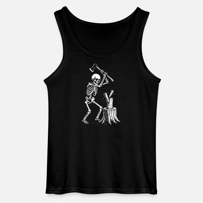Skelett-Holzfäller-Silhouette - Gildan Männer Tank Top - Schwarz