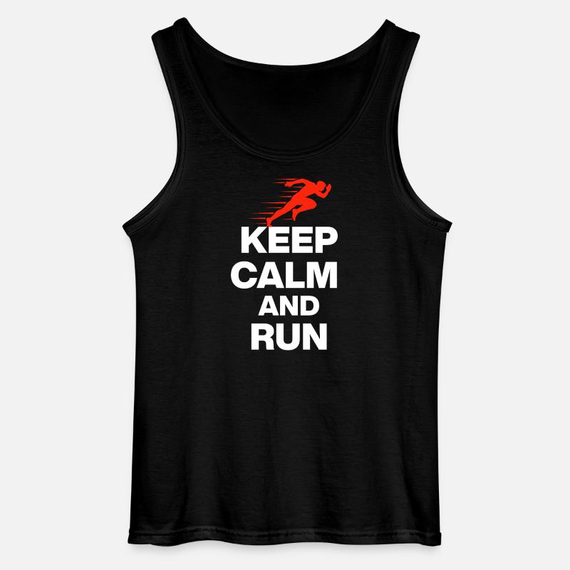 KEEP CALM AND RUN! - Gildan Men’s Tank Top - black