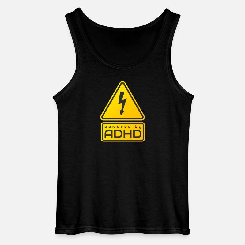 Powered By ADHD - Gildan Men’s Tank Top - black