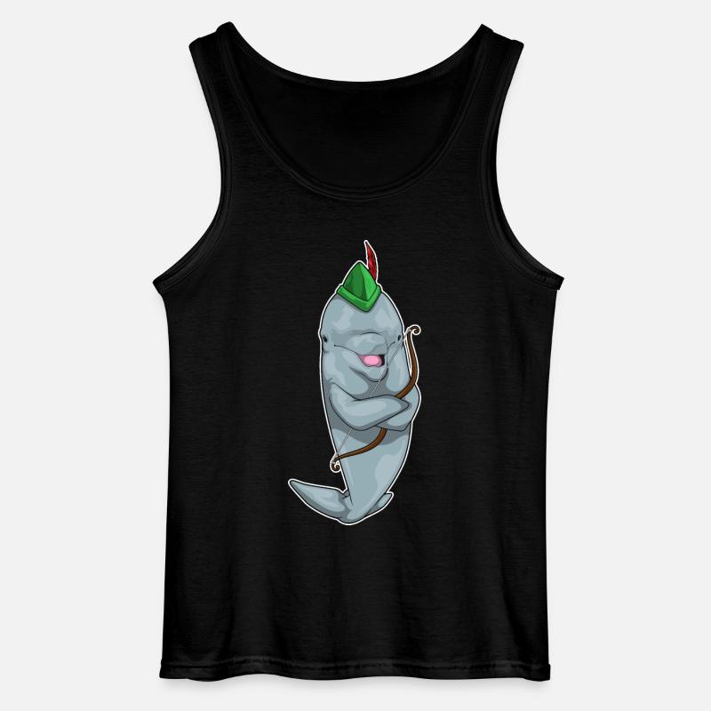 Dolphin Archer Bow - Gildan Men’s Tank Top - black