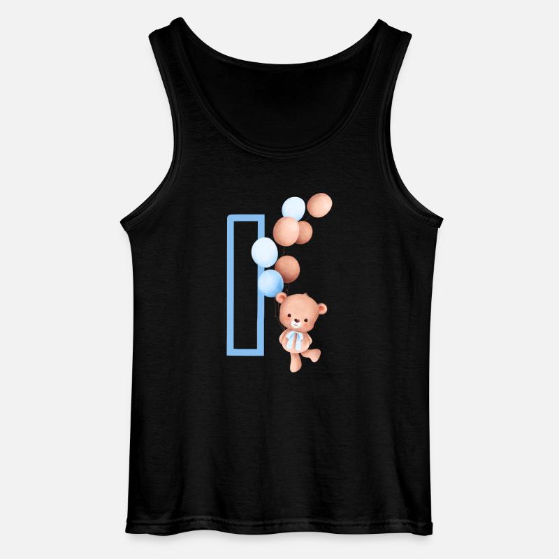 Blauer Buchstabe i Bär - Gildan Männer Tank Top - Schwarz