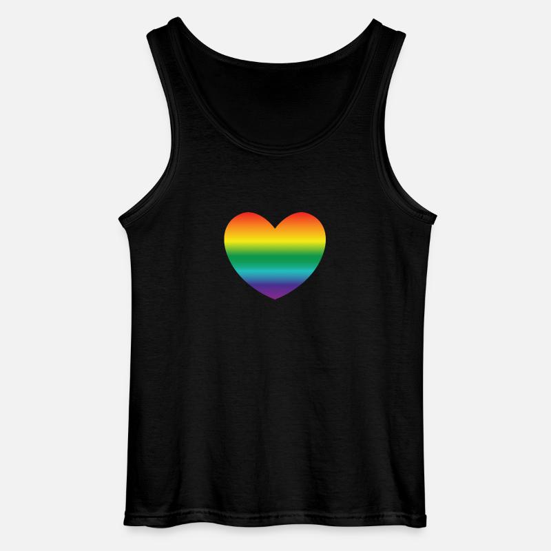 Herz in Regenbogenfarben - Gildan Männer Tank Top - Schwarz