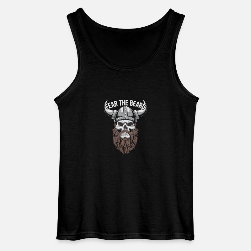 Fear the beard Wikinger Geschenkidee - Gildan Männer Tank Top - Schwarz