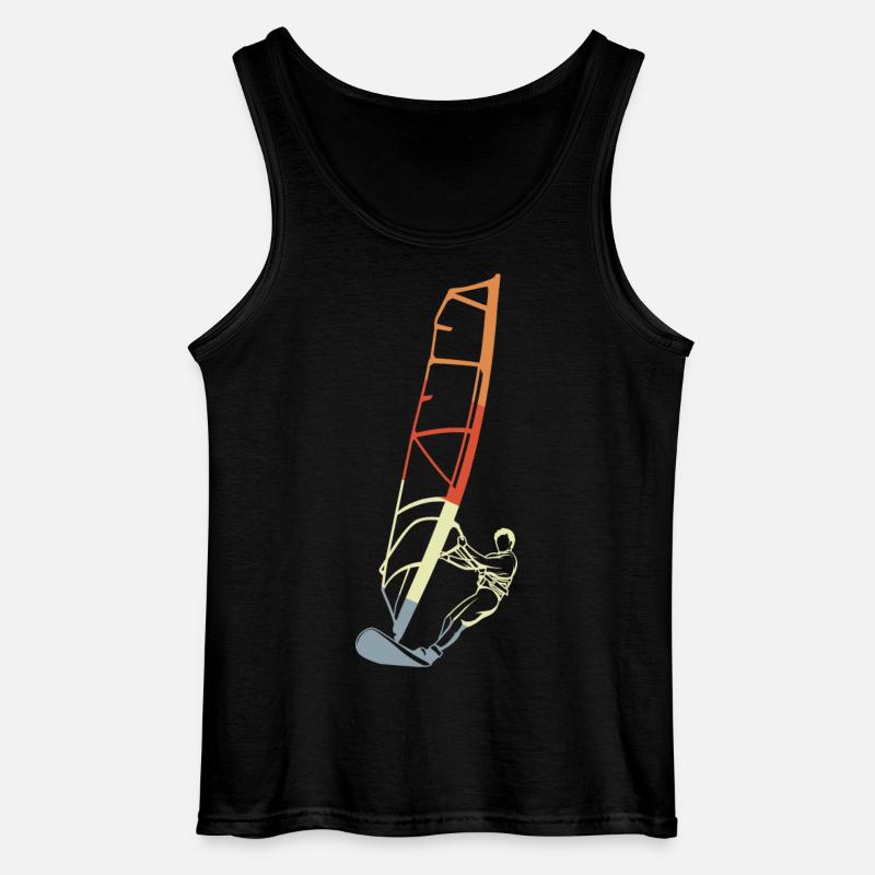 Lustiger Windsurfer Junge - Gildan Männer Tank Top - Schwarz