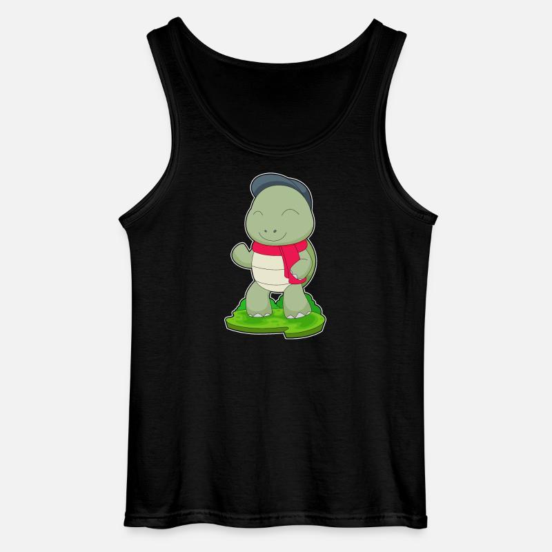 Turtle Scarf - Gildan Men’s Tank Top - black