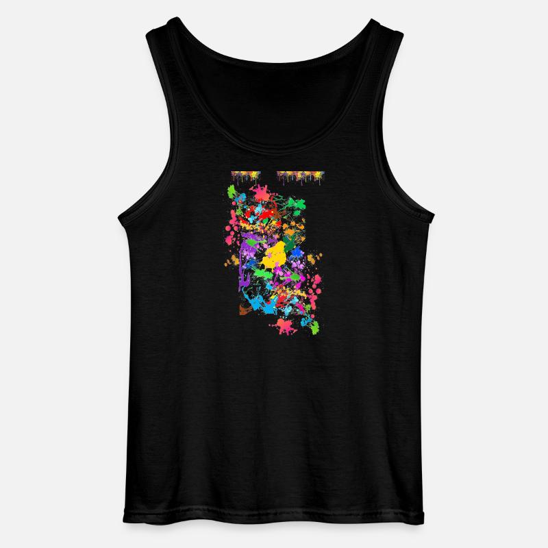 Abstrakte Farbspritzer - Gildan Männer Tank Top - Schwarz