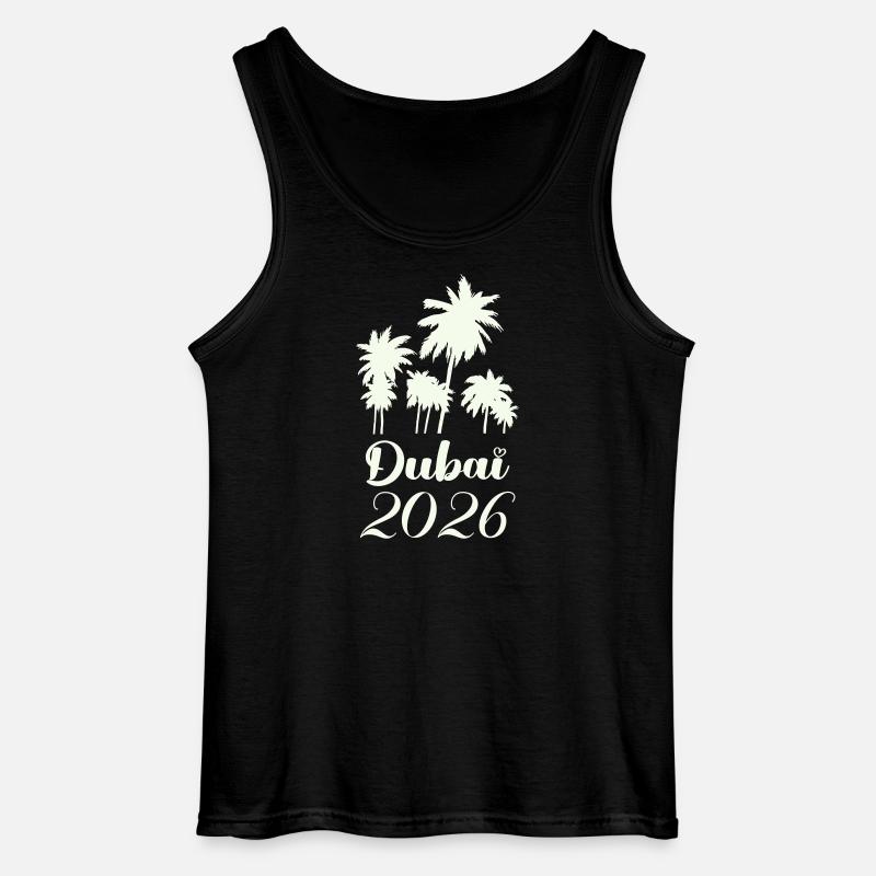 Scénario de Dubai Palm Trees 2026 - Débardeur Gildan Homme - noir