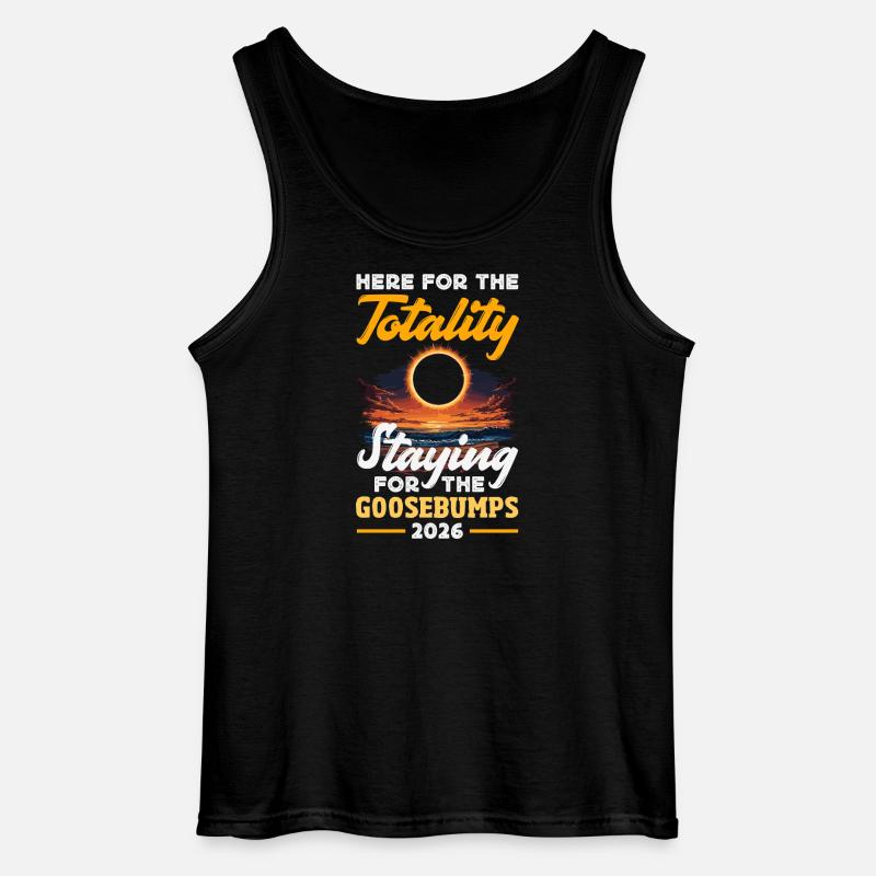 Solar eclipse 2026, August 12 - Gildan Men’s Tank Top - black