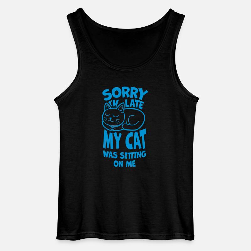 sorry cat was sitting - Gildan Männer Tank Top - Schwarz