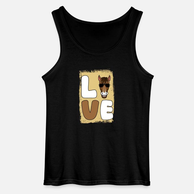 Reiten Pferd - Gildan Männer Tank Top - Schwarz