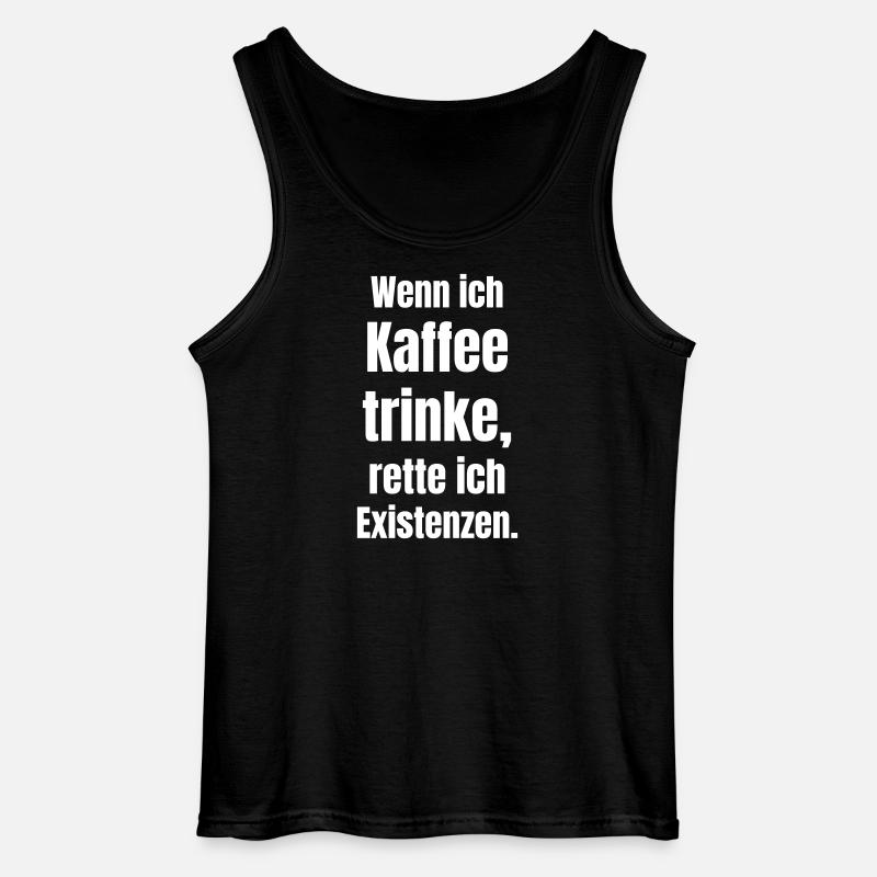 Kaffee rettet Existenz Großschrift - Gildan Männer Tank Top - Schwarz