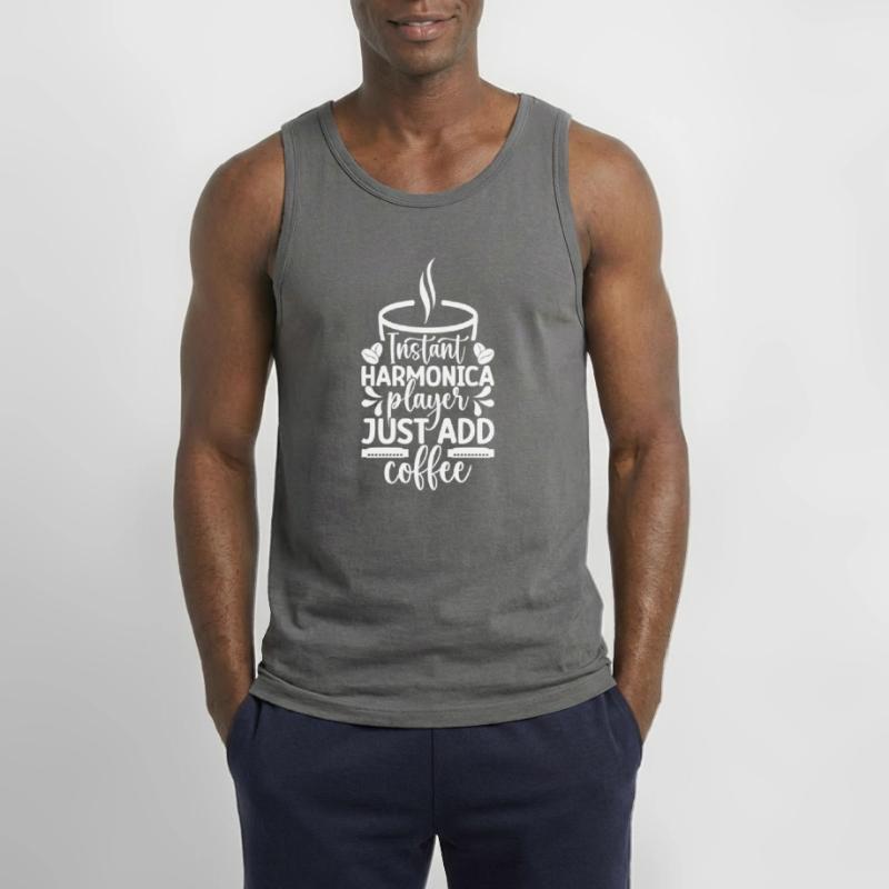 Harmonica Musican Instant Player Just Coffee Gildan Men’s Tank Top
