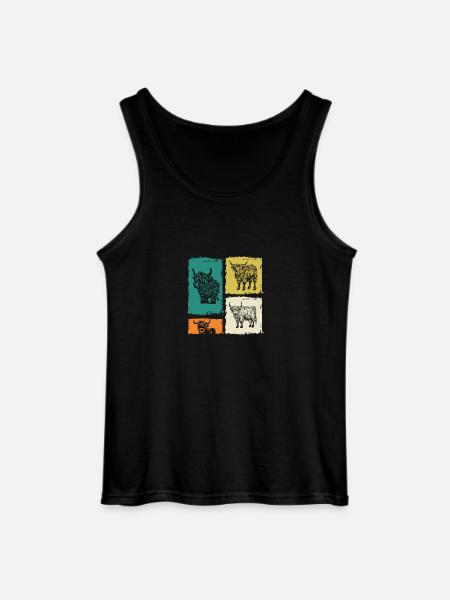 Cow Cattle Highland Cattle - Gildan Men’s Tank Top - black