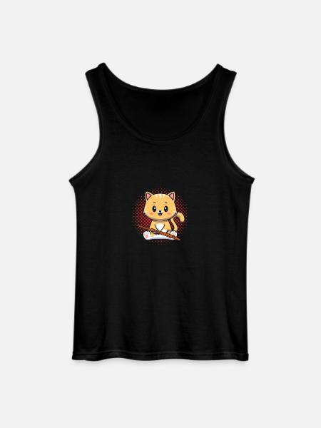 Flutist Cat Cat Flute - Gildan Men’s Tank Top - black