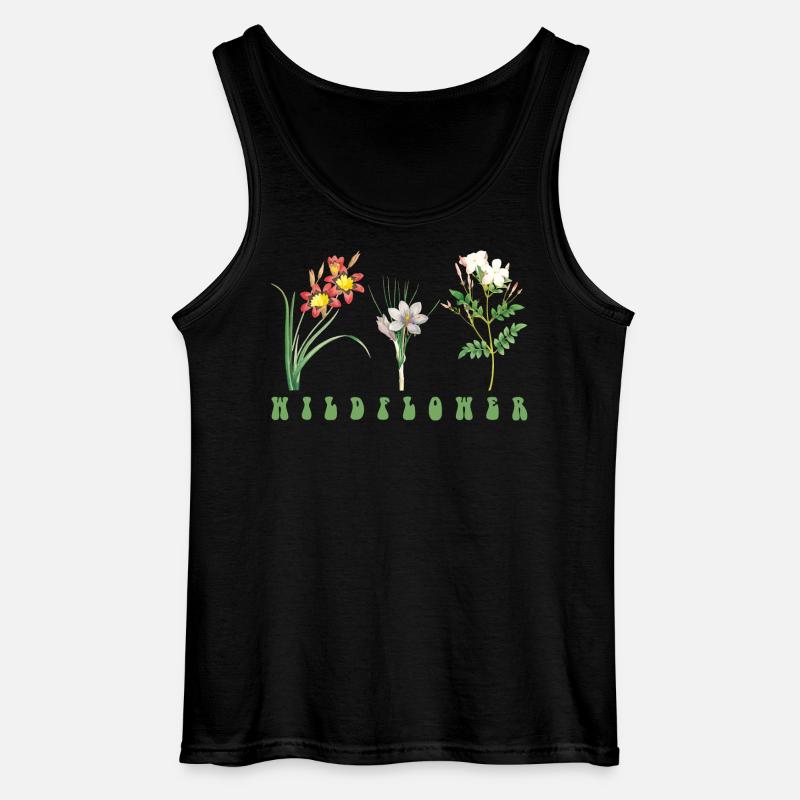Blume - Gildan Männer Tank Top - Schwarz