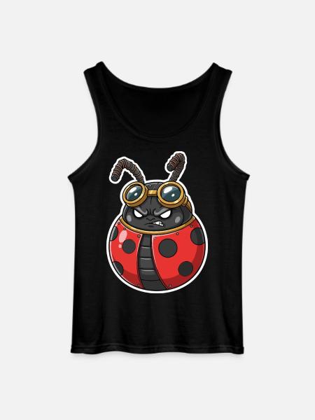 Steampunk Ladybug Rot und Chromrüstung - Gildan Männer Tank Top - Schwarz