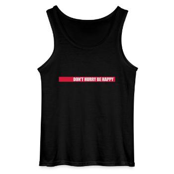 Don't hurry be happy - Gildan Men’s Tank Top - black - Front - AI Model Male 185 dark (185cm)