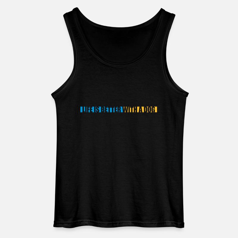better with a dog - Gildan Männer Tank Top - Schwarz