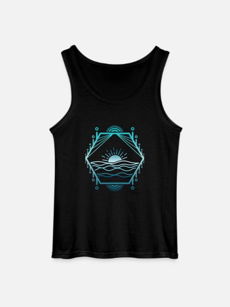 Sea lines - Gildan Men’s Tank Top - black