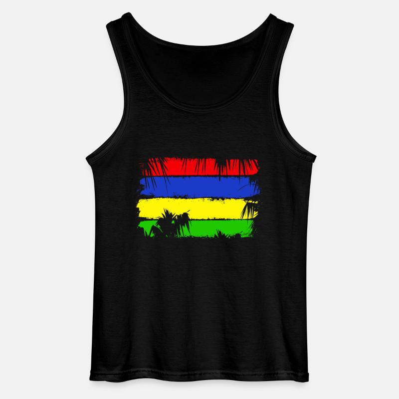 Mauritius Flagge - Gildan Männer Tank Top - Schwarz