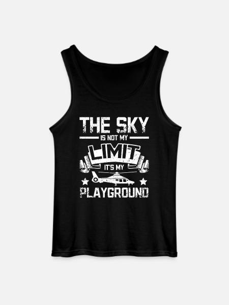 El cielo es mi piloto de helicóptero plyground - Camiseta de tirantes Gildan para hombre - negro