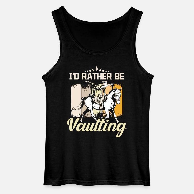 I'd rather be vaulting - Gildan Men’s Tank Top - black