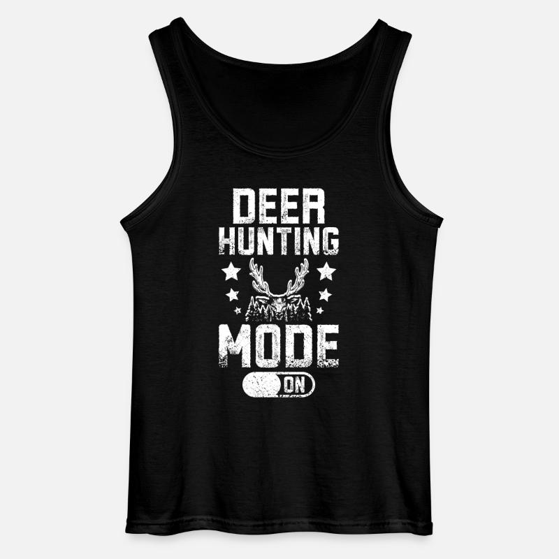 Deer hunting mode on - Gildan Männer Tank Top - Schwarz