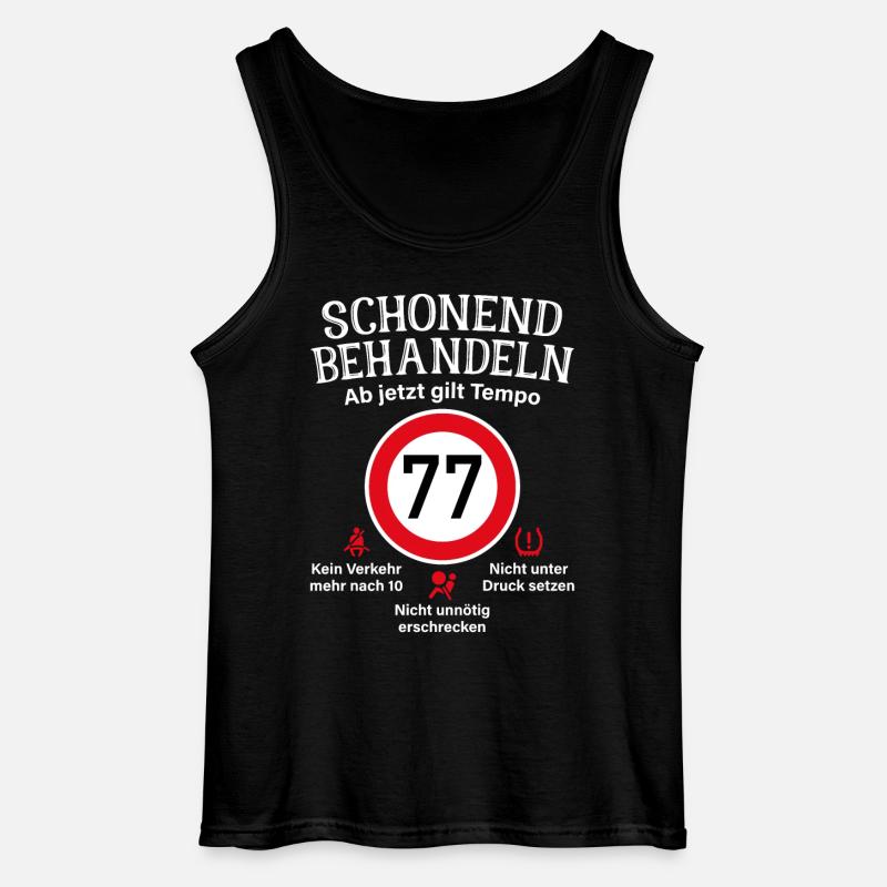 77. Geburtstag Schonend Behandeln 77 Tempolimit 77 - Gildan Männer Tank Top - Schwarz