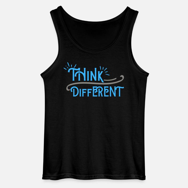 Think Differnet Blue Grey Design - Gildan Men’s Tank Top - black