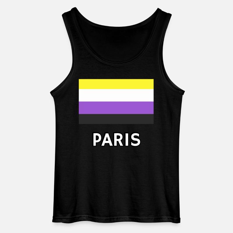 Non binary Pride Flag Paris - Gildan Men’s Tank Top - black