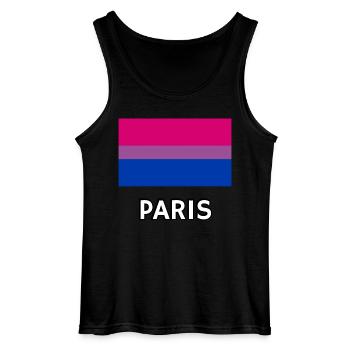 Bi Pride Flagge Paris - Gildan Männer Tank Top - Schwarz - Vorne - AI Model Male 185 dark (185cm)