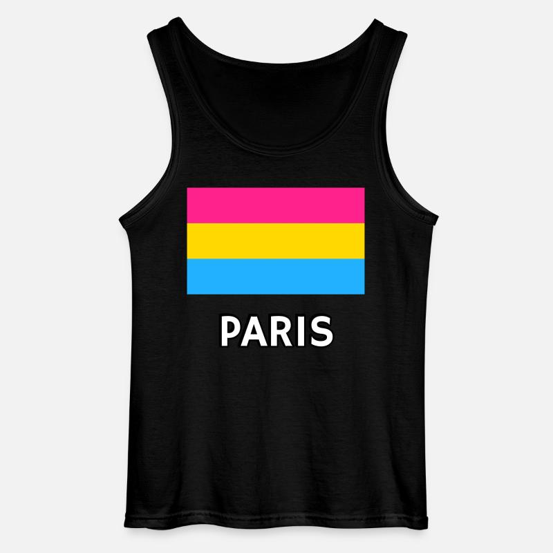 Pan Pride Flagge Paris - Gildan Männer Tank Top - Schwarz