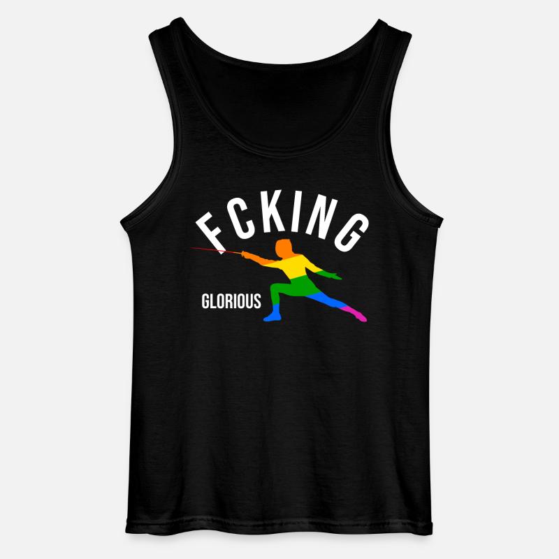 Fcking Glorious Fechter - Gildan Männer Tank Top - Schwarz