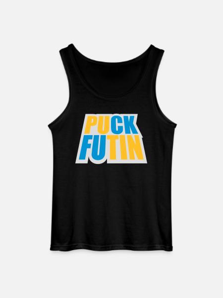 puck futin logo design - Gildan Men’s Tank Top - black