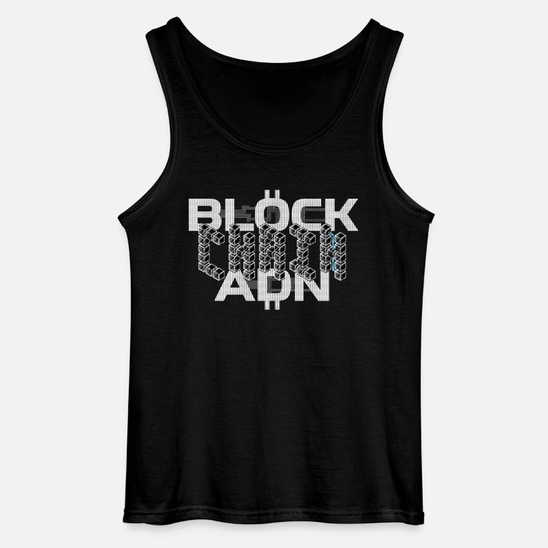 DNA-Blockchain - Krypto Bitcoin - Gildan Männer Tank Top - Schwarz