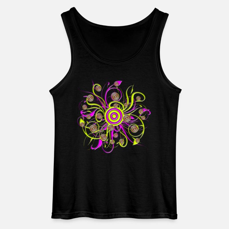 psychedelic flower - Gildan Männer Tank Top - Schwarz