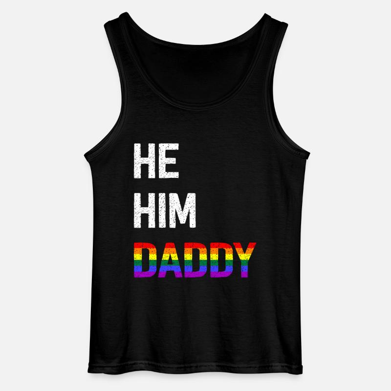 He Him Daddy - Gildan Men’s Tank Top - black
