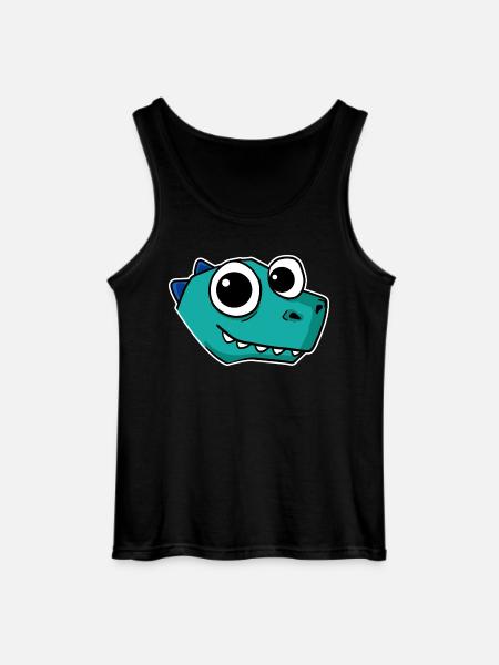 Dino Dinosaur Head - Gildan Men’s Tank Top - black