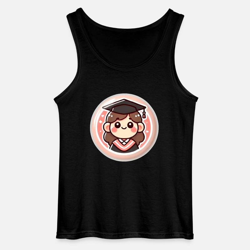 Abschluss-Cartoon-Abzeichen-Design - Gildan Männer Tank Top - Schwarz