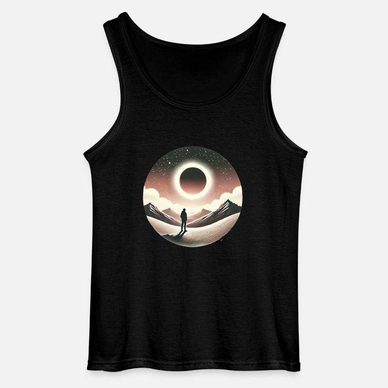Eclipse Gaze Silhouette Design - Gildan Männer Tank Top - Schwarz
