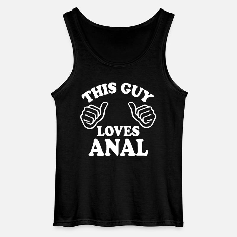 This guy loves anal - Gildan Männer Tank Top - Schwarz
