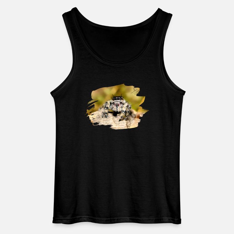 Phidippus bidentatus jumping spider spring spinne - Gildan Männer Tank Top - Schwarz