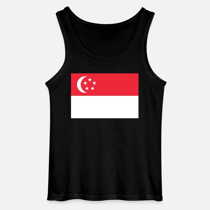 Singapur - Gildan Männer Tank Top - Schwarz