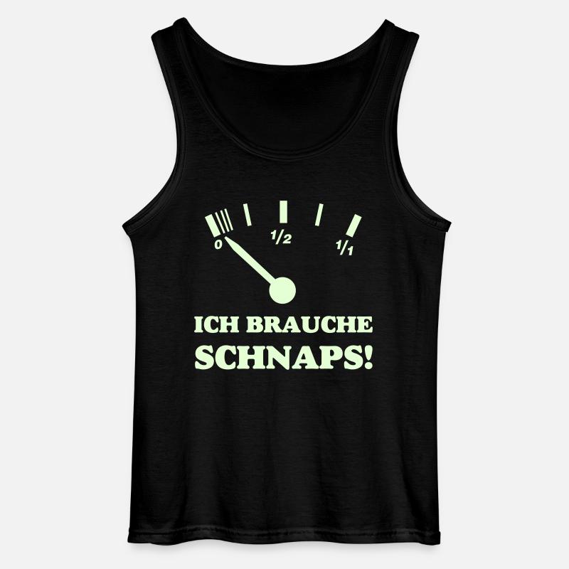ICH BRAUCHE SCHNAPS - Gildan Männer Tank Top - Schwarz